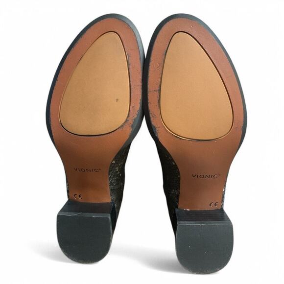 Vionic ‘Kamryn’ Snake Skin Print Suede Ankle Boots-Size 6.5 - Picture 5 of 6